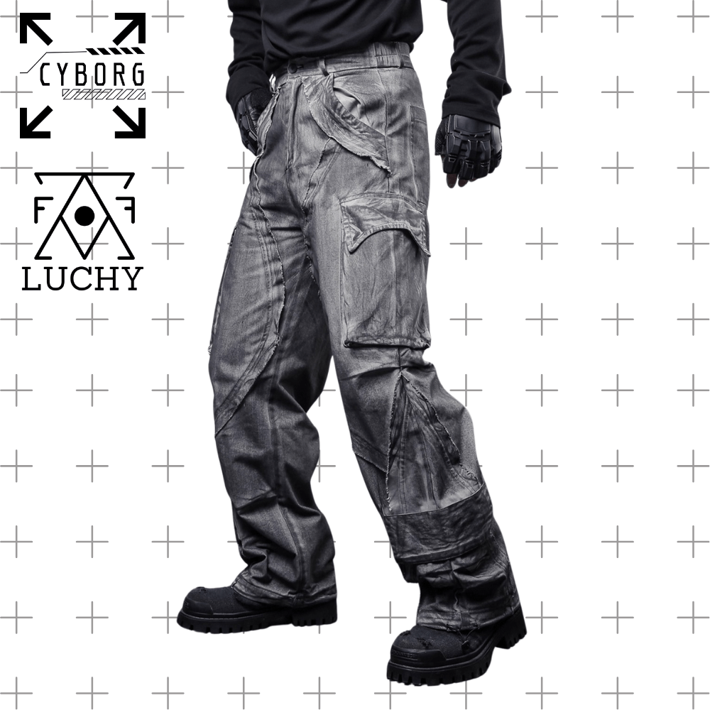 【CYBORG】ダメージ加工・ストレートパンツ - LUCHYテックウェア&サバゲー専門店