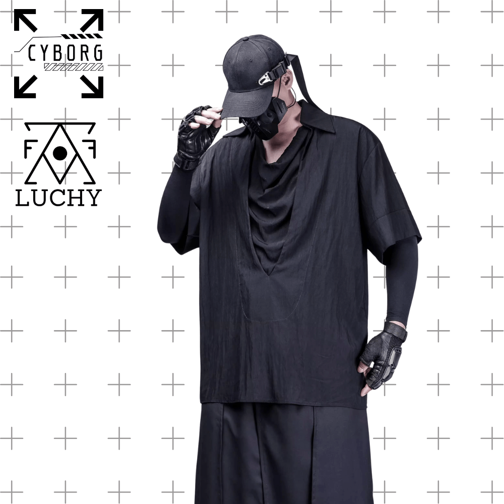 【CYBORG】オーバーラップネックモードシャツ - LUCHYテックウェア&サバゲー専門店