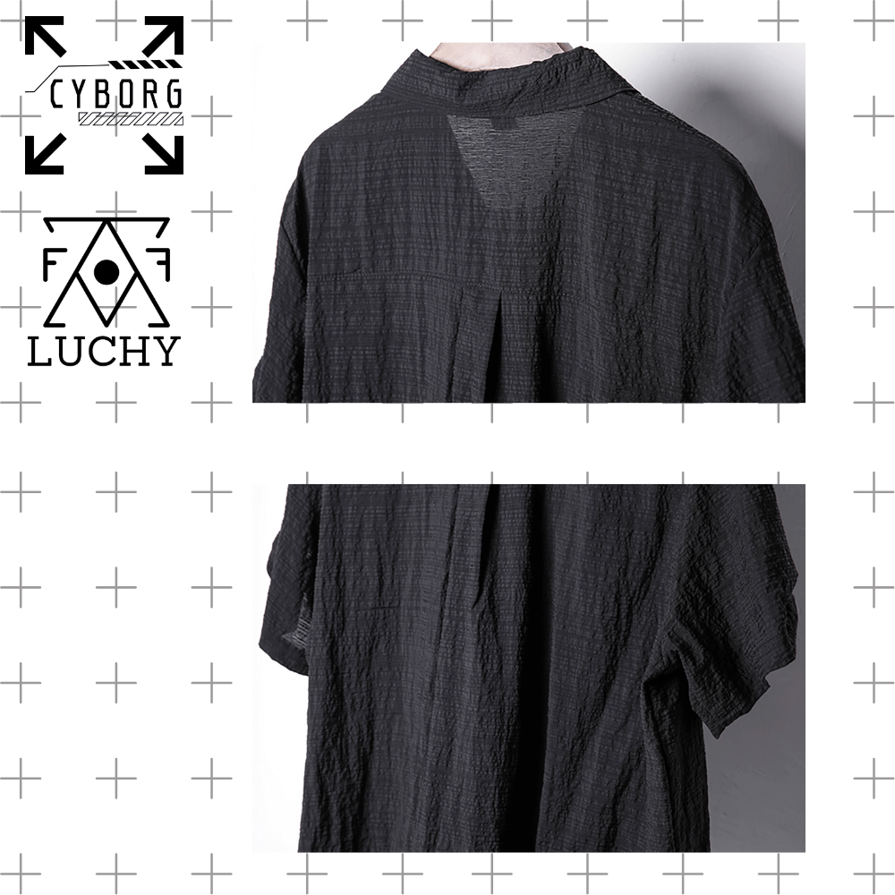 【CYBORG】ミニマルダーク和装モダンシャツ - LUCHYテックウェア&サバゲー専門店