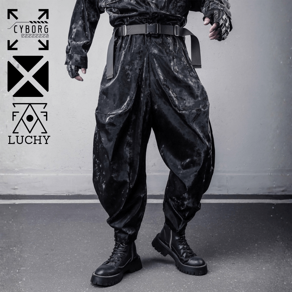 希少‼️ 入手困難　Y2K 本物 PPFM 黒 サルエルパンツ CYBORG】リキッド・ヴェノム・サルエルパンツ