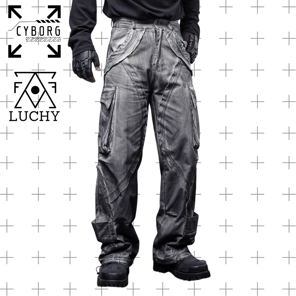 【CYBORG】ダメージ加工・ストレートパンツ - LUCHYテックウェア&サバゲー専門店