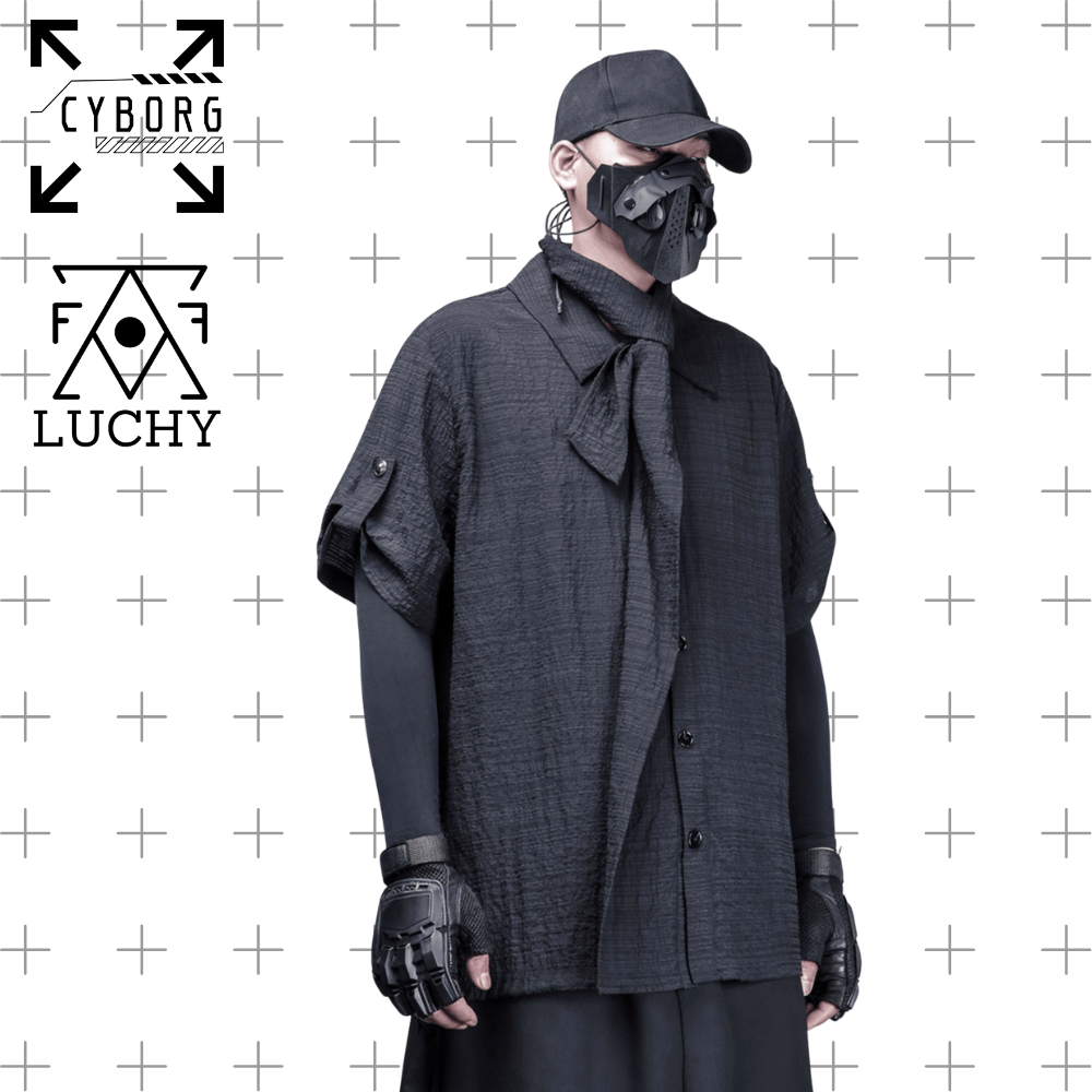 【CYBORG】ミニマルダーク和装モダンシャツ - LUCHYテックウェア&サバゲー専門店