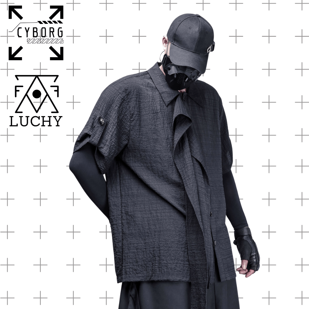 【CYBORG】ミニマルダーク和装モダンシャツ - LUCHYテックウェア&サバゲー専門店
