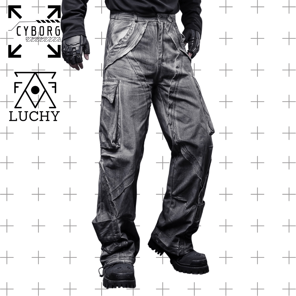 【CYBORG】ダメージ加工・ストレートパンツ - LUCHYテックウェア&サバゲー専門店