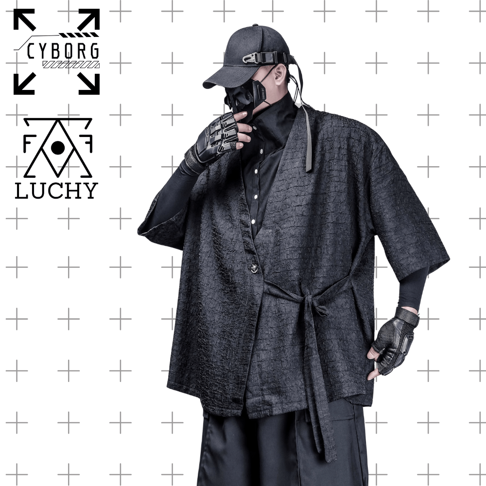 【CYBORG】ダーク武士風 Vネック和風シャツジャケット - LUCHYテックウェア&サバゲー専門店
