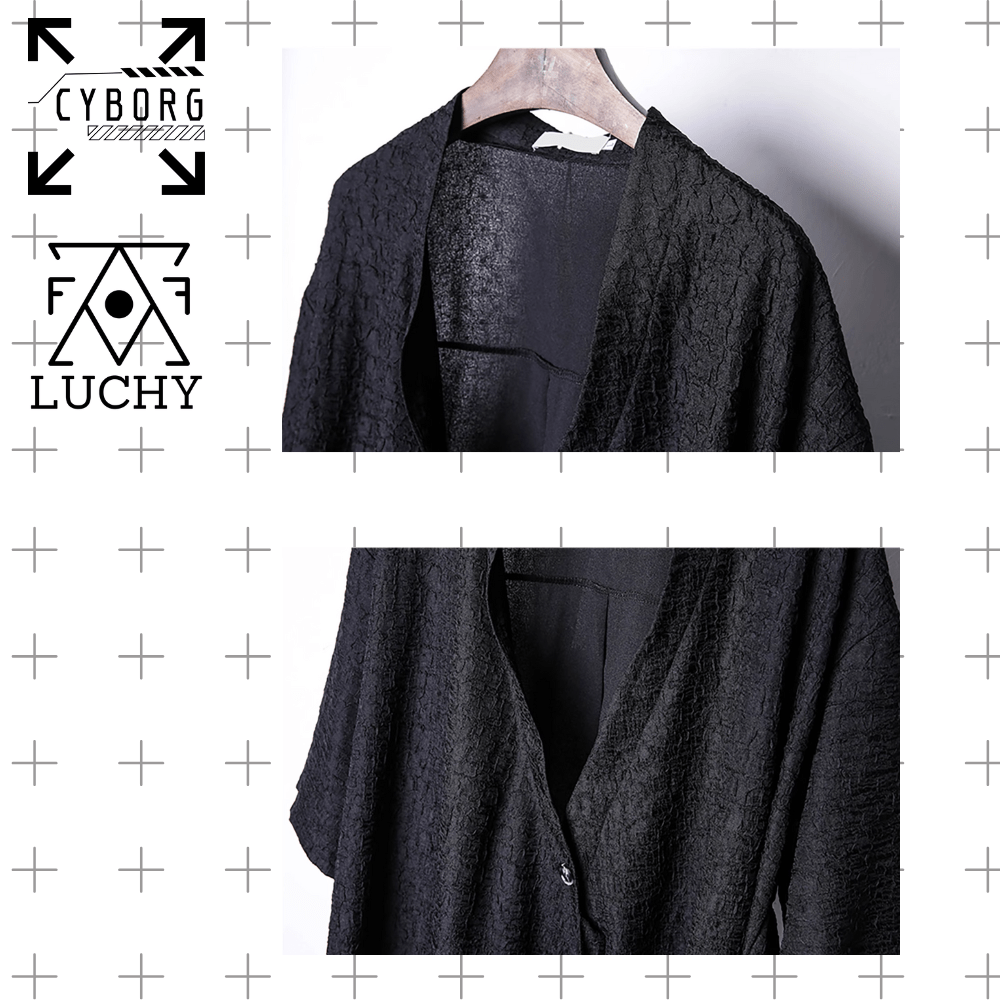 【CYBORG】ダーク武士風 Vネック和風シャツジャケット - LUCHYテックウェア&サバゲー専門店