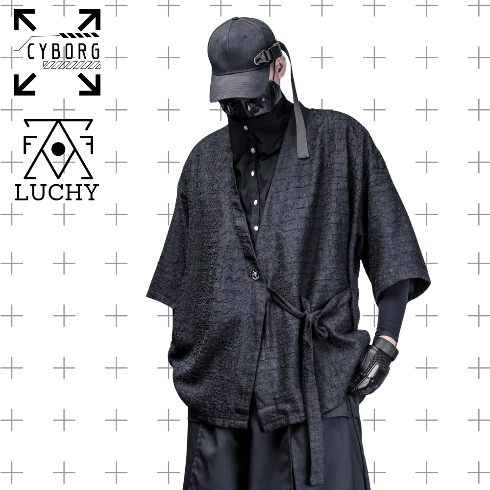 【CYBORG】ダーク武士風 Vネック和風シャツジャケット - LUCHYテックウェア&サバゲー専門店