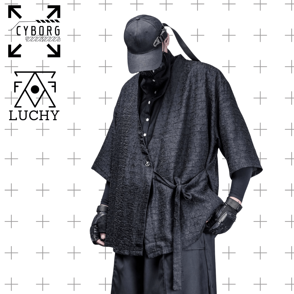 【CYBORG】ダーク武士風 Vネック和風シャツジャケット - LUCHYテックウェア&サバゲー専門店