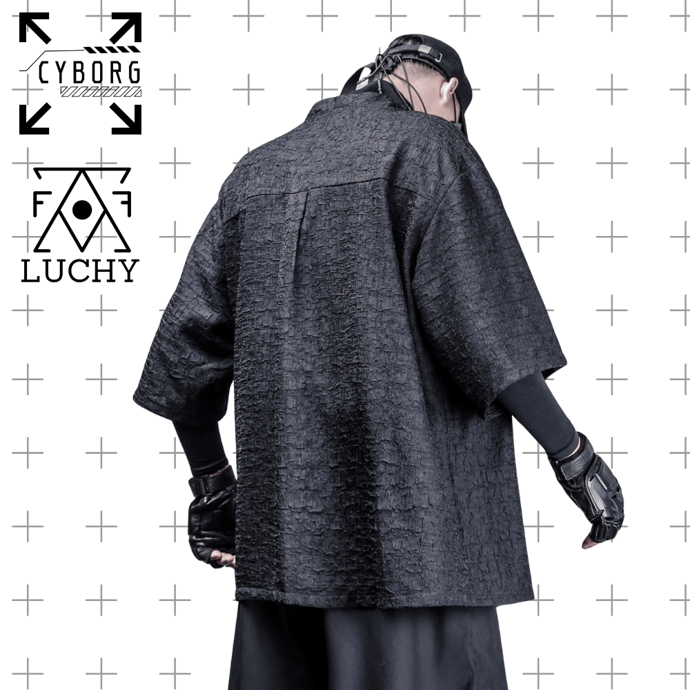 【CYBORG】ダーク武士風 Vネック和風シャツジャケット - LUCHYテックウェア&サバゲー専門店