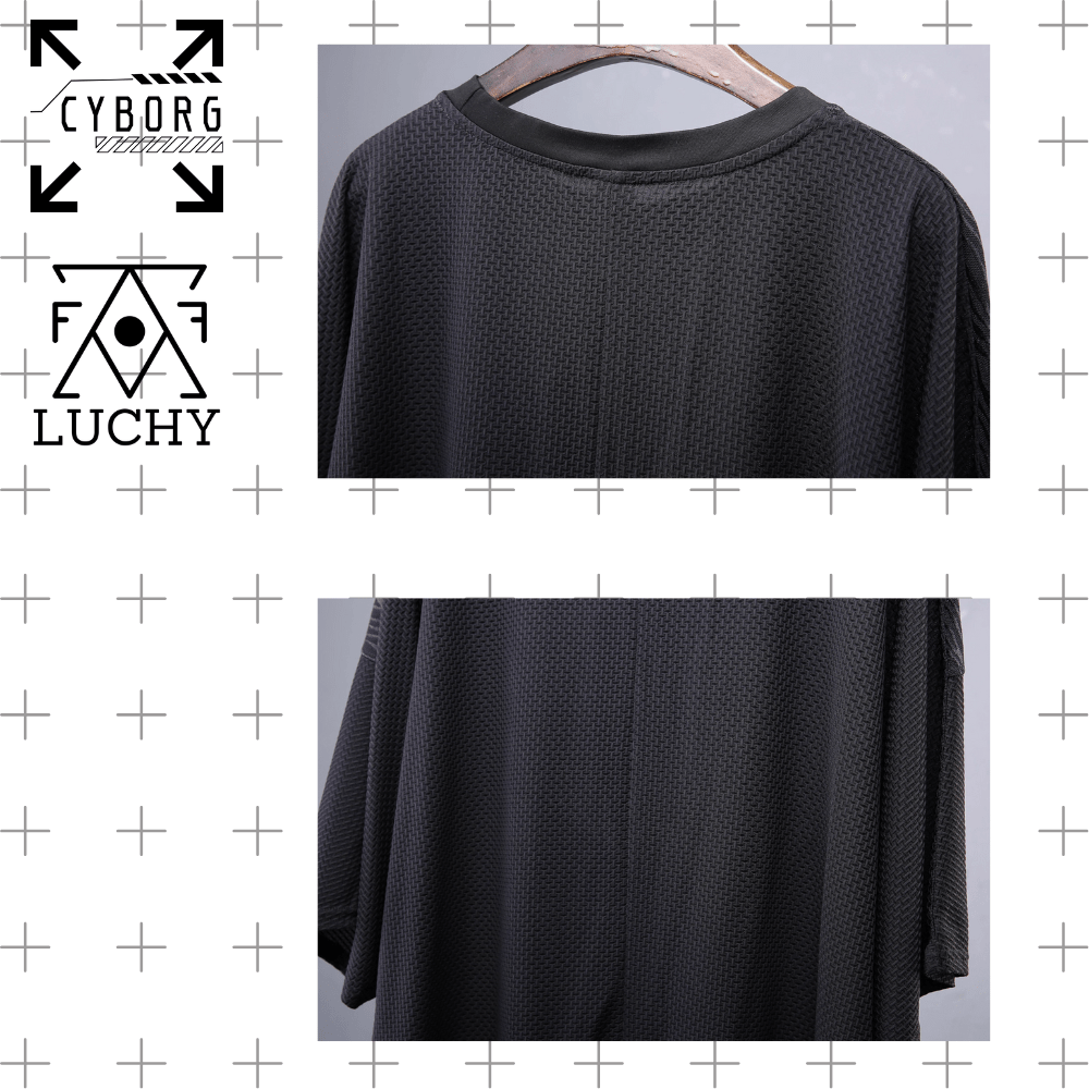 【CYBORG】ダークパッチワークバットスリーブTシャツ - LUCHYテックウェア&サバゲー専門店