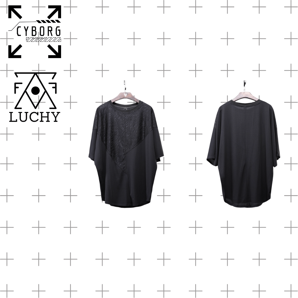 【CYBORG】ダークパッチワークバットスリーブTシャツ - LUCHYテックウェア&サバゲー専門店