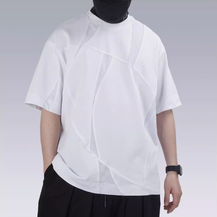 【SILENSTORM】ジオメトリックメッシュスライスTシャツ - LUCHYテックウェア&サバゲー専門店