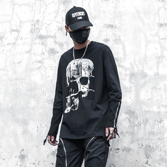 【CYBORG】スカルプリントTシャツ - LUCHYテックウェア&サバゲー専門店