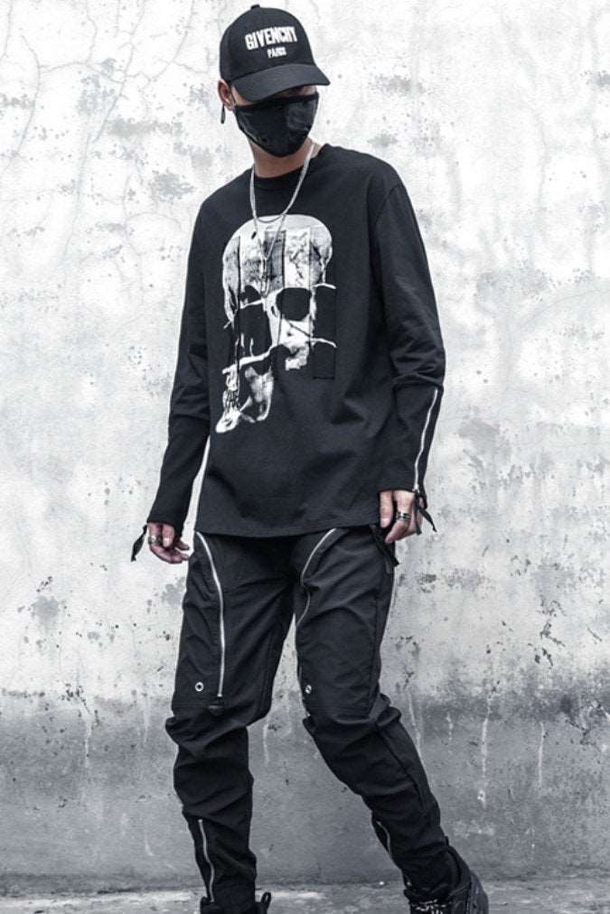 【CYBORG】スカルプリントTシャツ - LUCHYテックウェア&サバゲー専門店