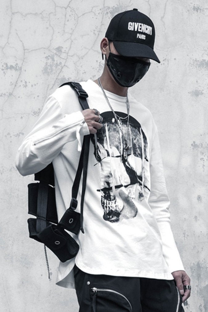 【CYBORG】スカルプリントTシャツ - LUCHYテックウェア&サバゲー専門店