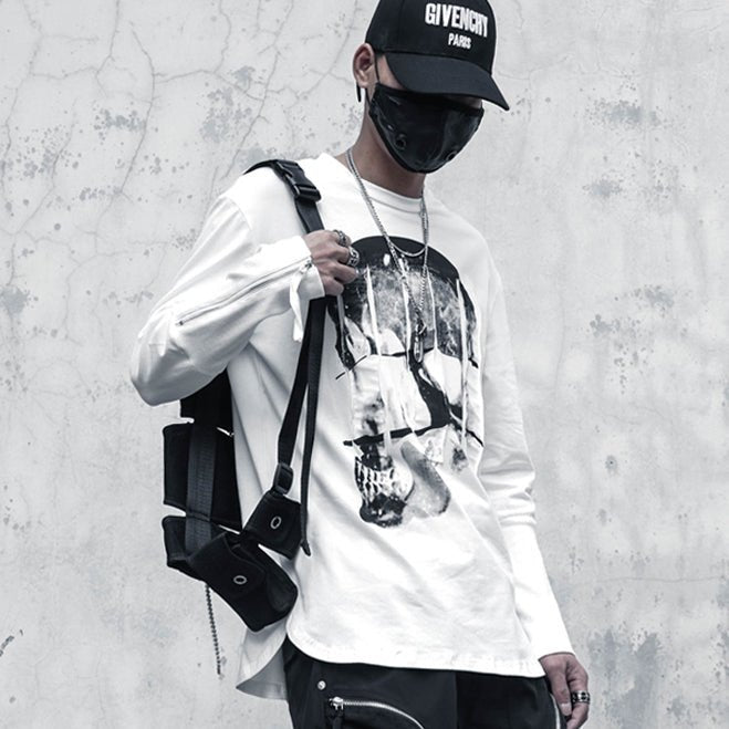 【CYBORG】スカルプリントTシャツ - LUCHYテックウェア&サバゲー専門店