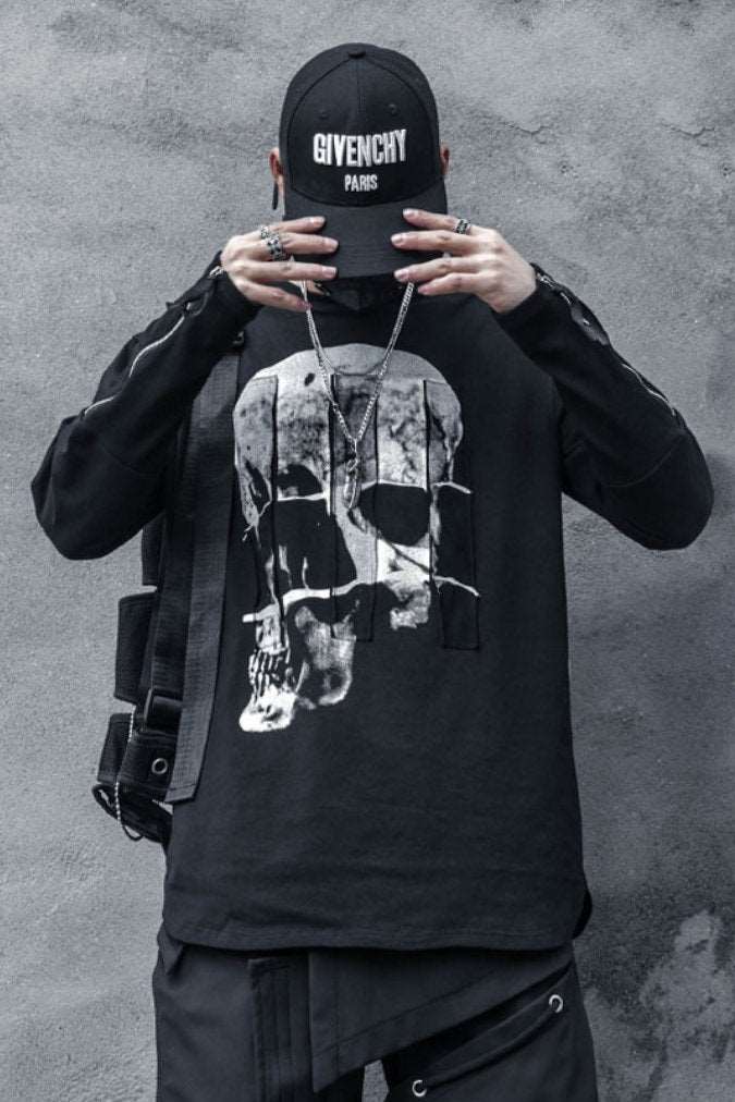 【CYBORG】スカルプリントTシャツ - LUCHYテックウェア&サバゲー専門店