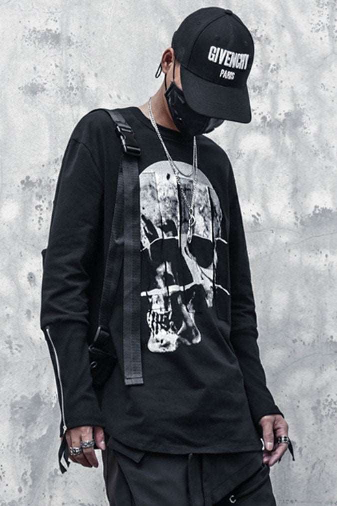 【CYBORG】スカルプリントTシャツ - LUCHYテックウェア&サバゲー専門店