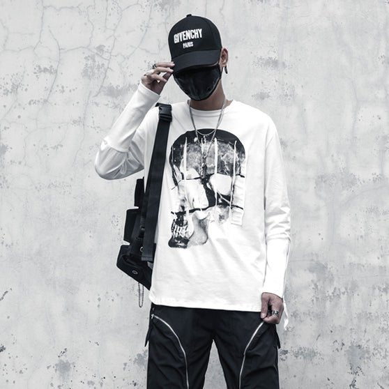 【CYBORG】スカルプリントTシャツ - LUCHYテックウェア&サバゲー専門店