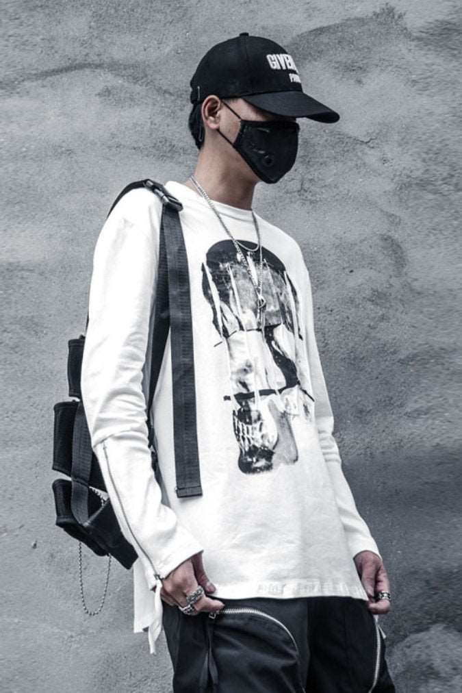 【CYBORG】スカルプリントTシャツ - LUCHYテックウェア&サバゲー専門店