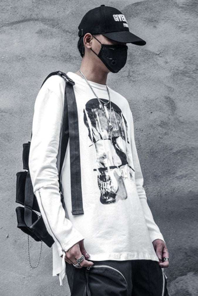 【CYBORG】スカルプリントTシャツ - LUCHYテックウェア&サバゲー専門店