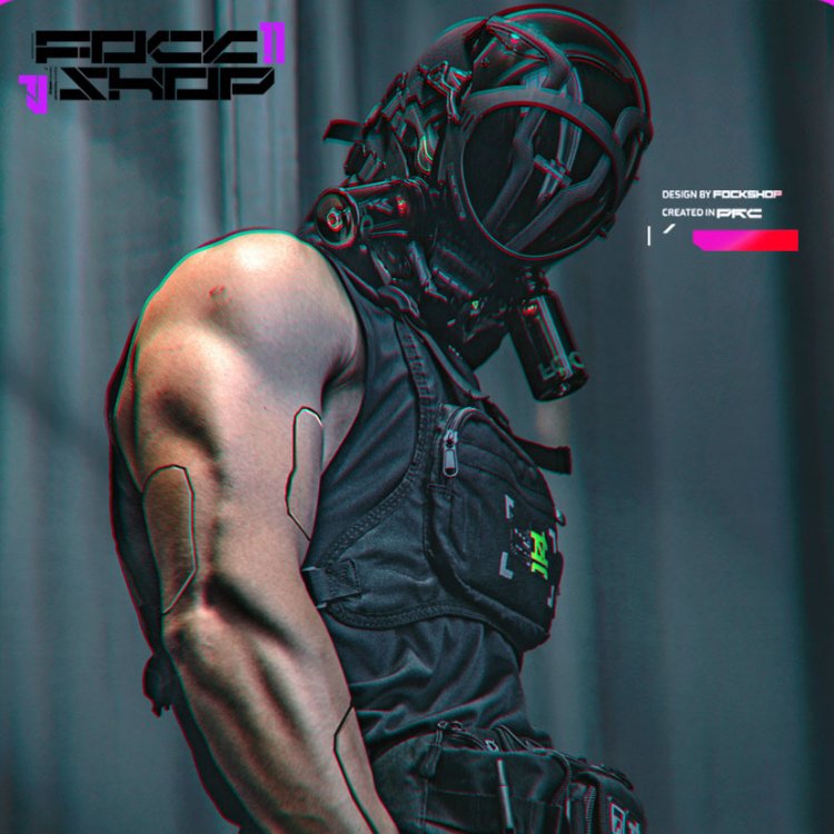 【N.12】FockSeries サイバーパンクフェイス【行者】 - LUCHYテックウェア&サバゲー専門店