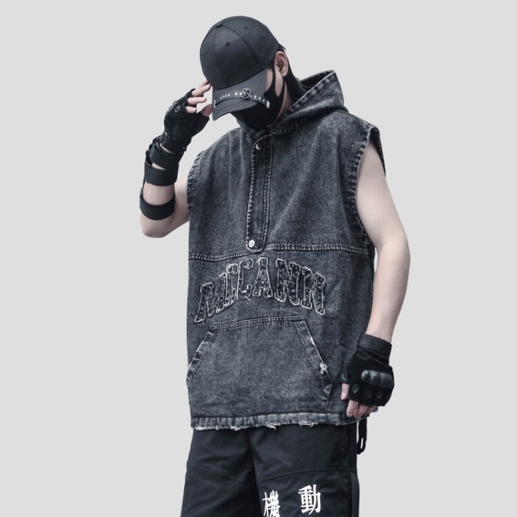 【吉業重工】レトロデニムフードベスト - LUCHYテックウェア&サバゲー専門店