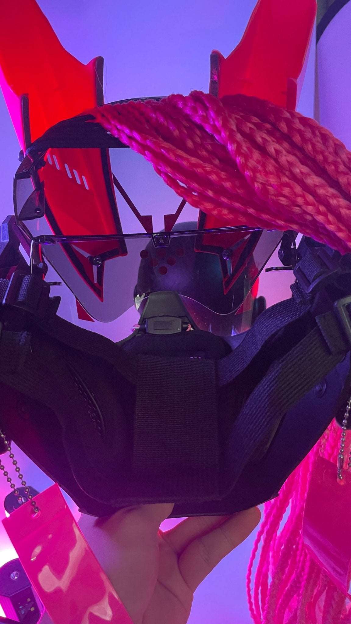 S/7 【機動隊】Punk Force サイバードレッドマスク【薄紅色】 - LUCHYテックウェア&サバゲー専門店