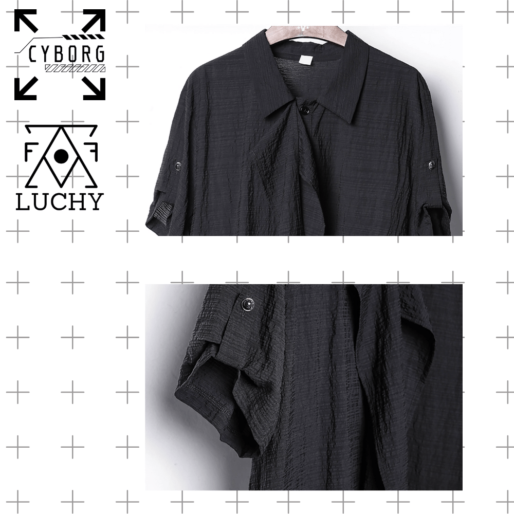 【CYBORG】ミニマルダーク和装モダンシャツ - LUCHYテックウェア＆サバゲー専門店