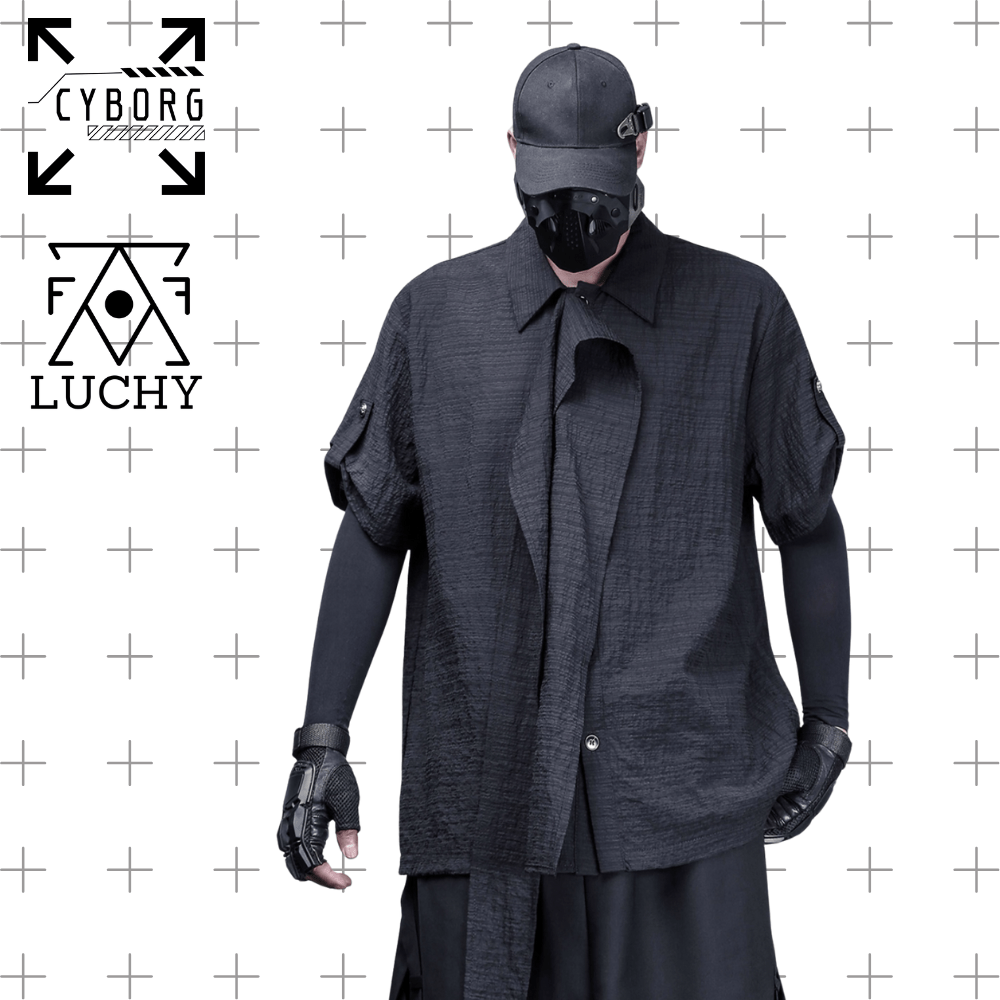 【CYBORG】ミニマルダーク和装モダンシャツ - LUCHYテックウェア＆サバゲー専門店