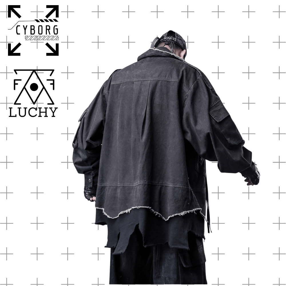 激レア オーバーサイズ モノトーン モード ビッグシルエット マント コート CYBORG】コマンドーオーバーコート