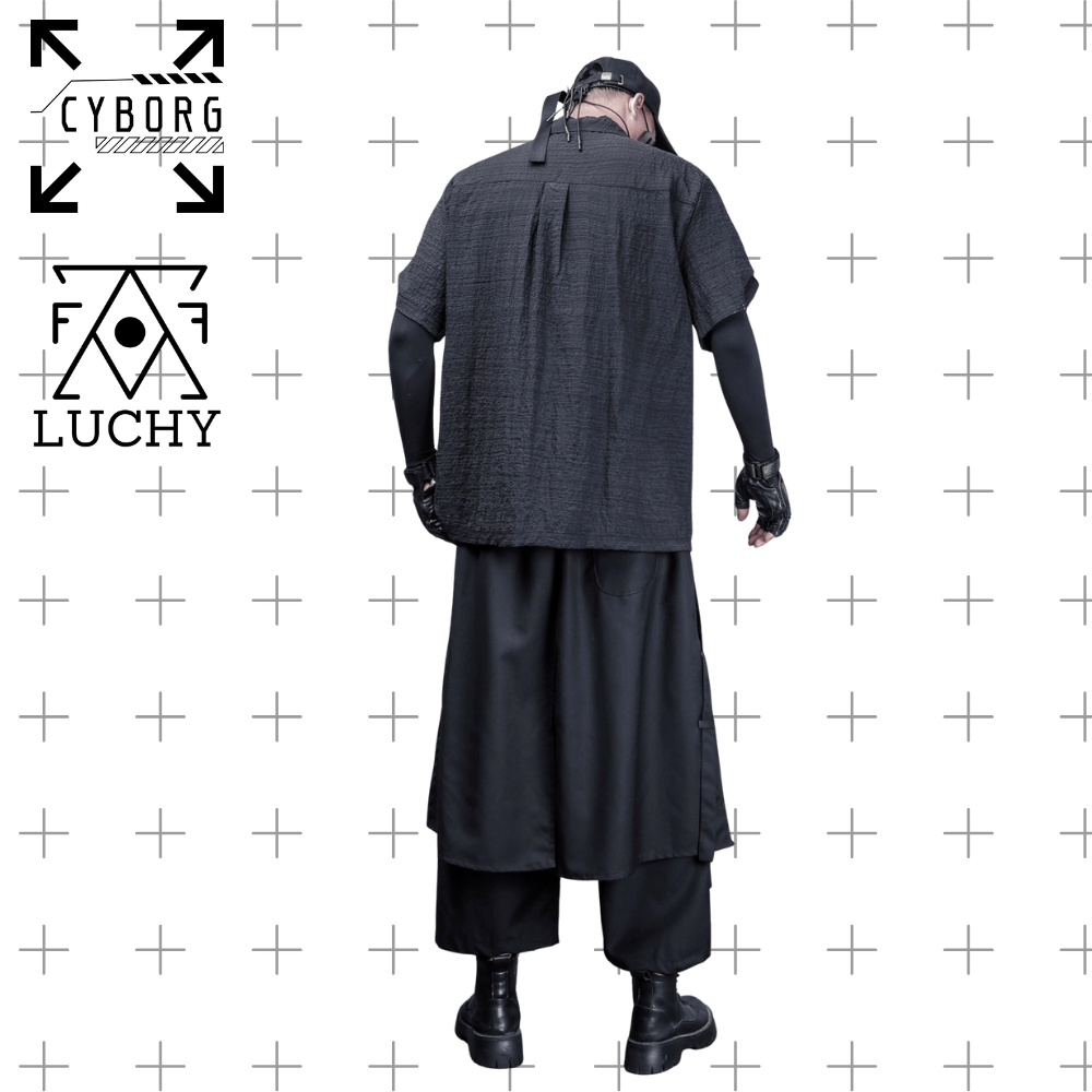 【CYBORG】ミニマルダーク和装モダンシャツ - LUCHYテックウェア＆サバゲー専門店