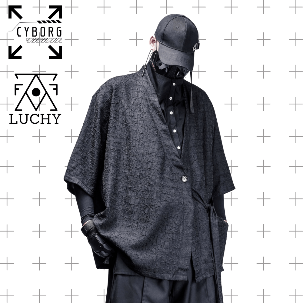 【CYBORG】ダーク武士風 Vネック和風シャツジャケット - LUCHYテックウェア＆サバゲー専門店