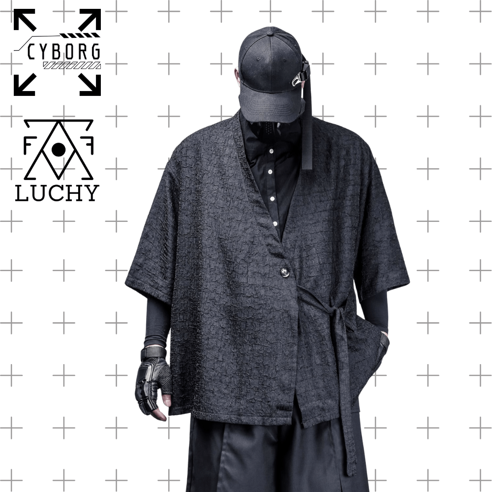 【CYBORG】ダーク武士風 Vネック和風シャツジャケット - LUCHYテックウェア＆サバゲー専門店