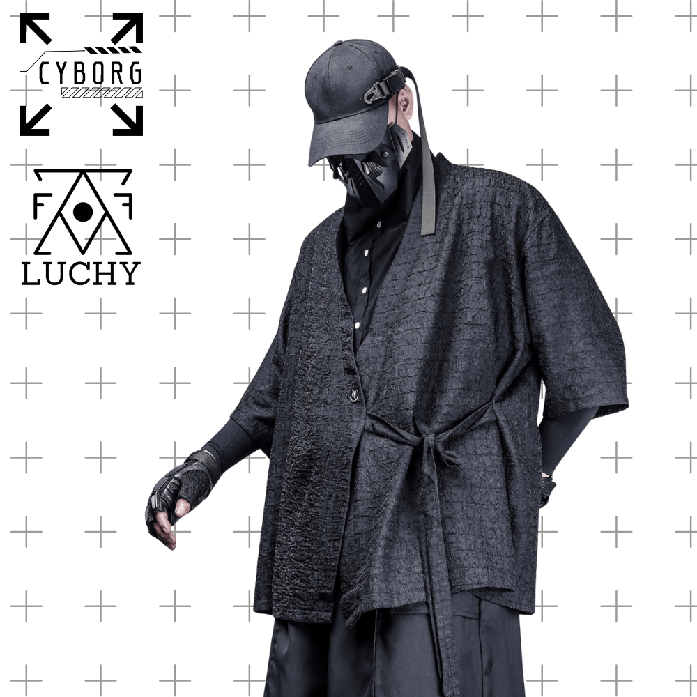 【CYBORG】ダーク武士風 Vネック和風シャツジャケット - LUCHYテックウェア＆サバゲー専門店