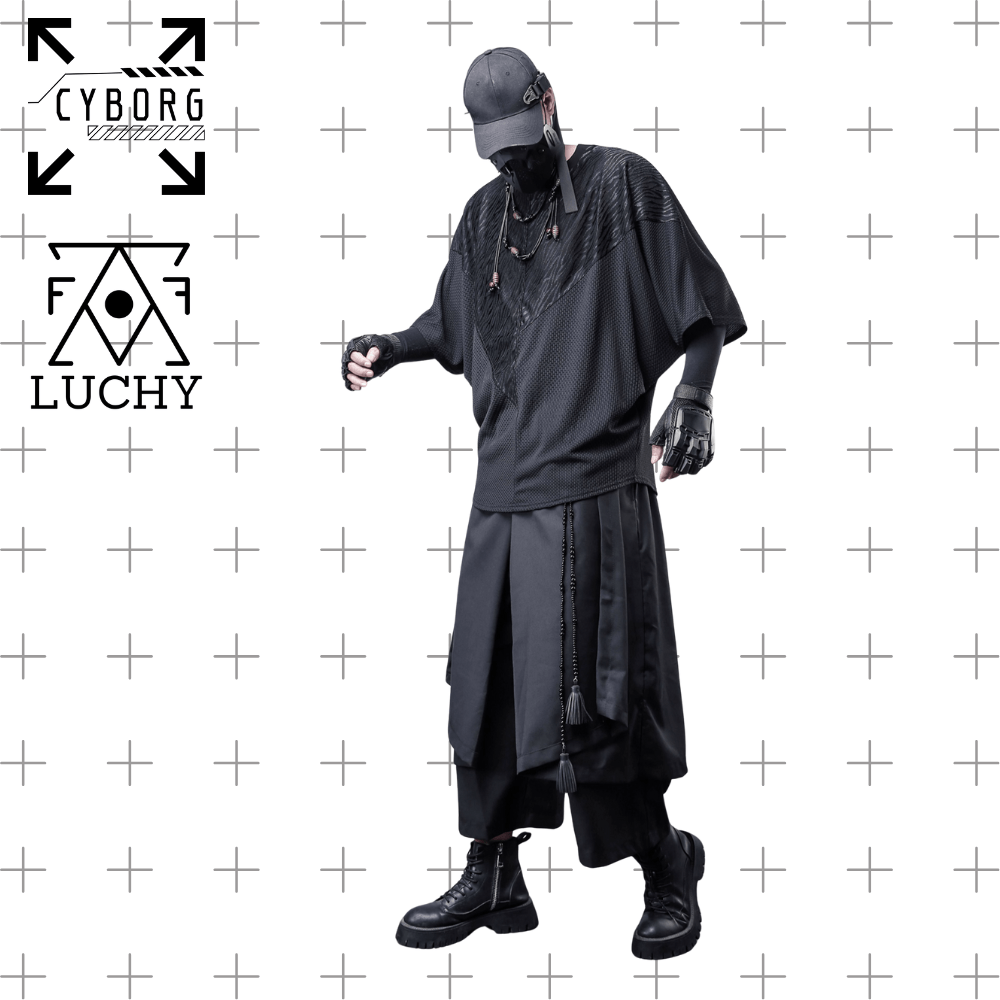 【CYBORG】ダークパッチワークバットスリーブTシャツ - LUCHYテックウェア＆サバゲー専門店