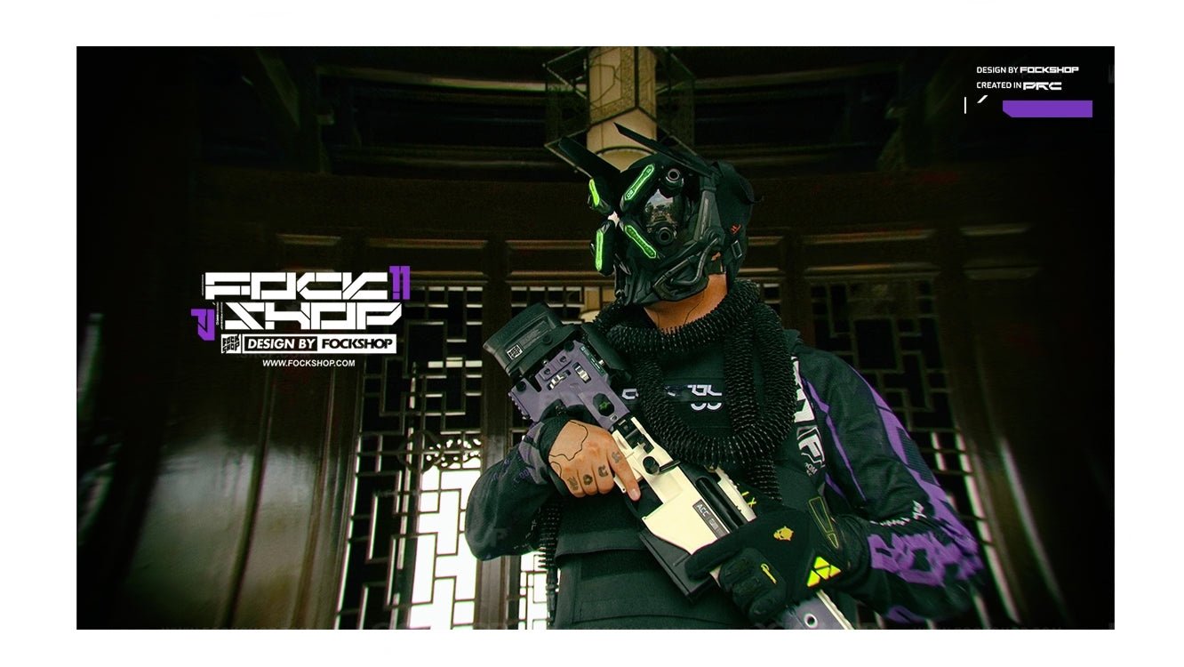 【N.3】FockSeries サイバーマスク【目二】 - LUCHYテックウェア＆サバゲー専門店